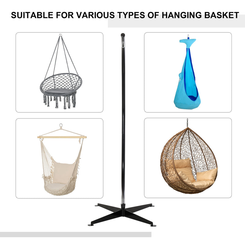 Outsunny Hanging Hammock Stand Hammock Chair Stand C Stand Steel Heavy Duty Stand for Hanging Hammock Air Porch Swing – view 6