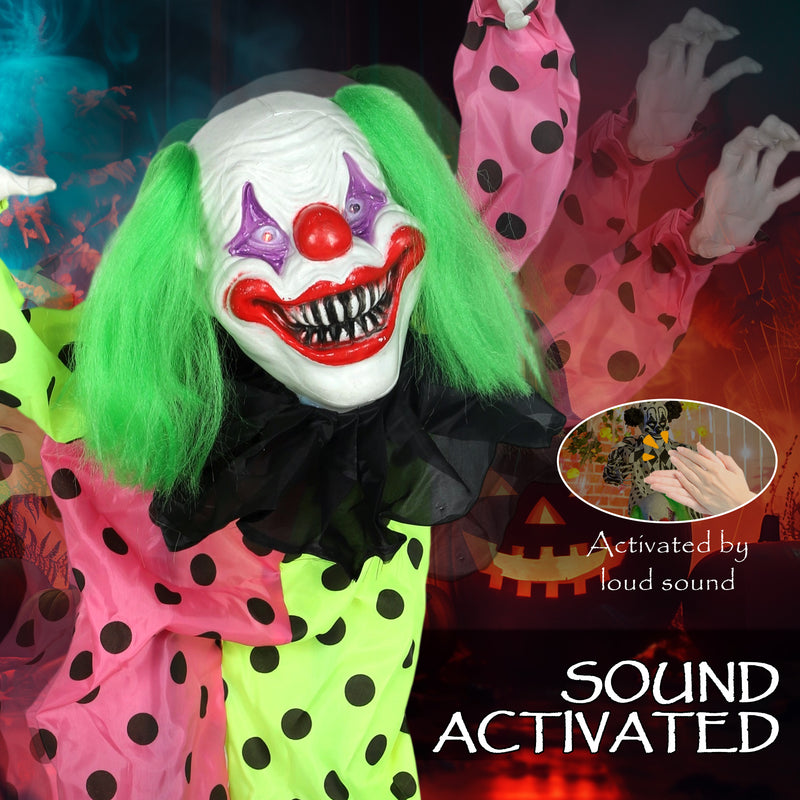 180cm Animated Stack of 3 Clowns with Glowing Eyes – image 5 of 9