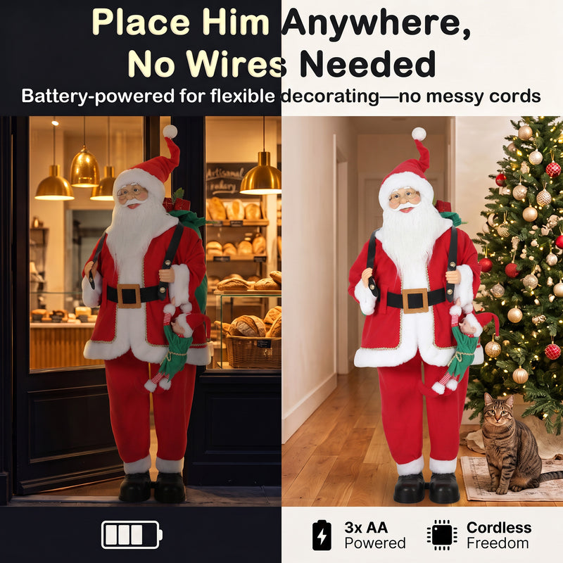 Animated Santa in a festive room