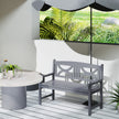 Outsunny 2-Seater Wooden Garden Bench Outdoor Patio Loveseat for Porch, Grey – view 10