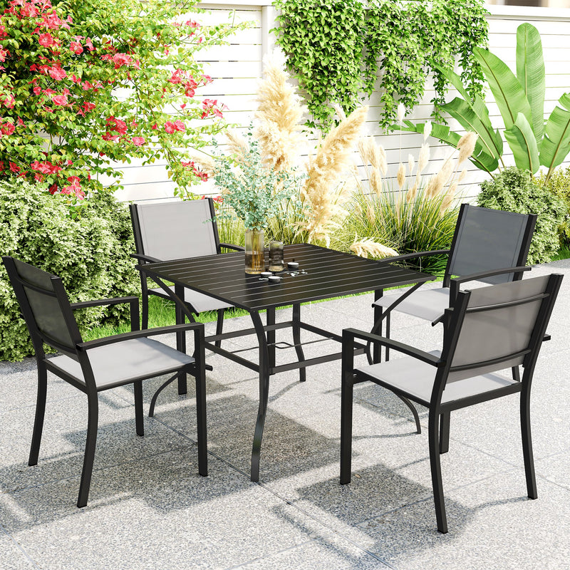 Slatted steel garden table – image 2