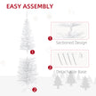 HOMCOM 5ft Unlit Artificial Christmas Tree, Pencil Slim Xmas Tree with Solid Stand and Realistic Branches, White – view 7