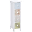 Slim multicolour four-drawer chest with geometric print drawer fronts