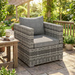 Grey rattan garden armchair – image 8