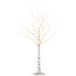 5ft Pre-Lit White Birch Tree on display