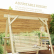Wooden 3-seater swing bench – image 6