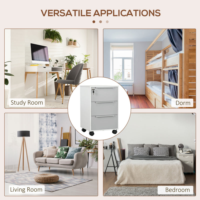 3-drawer lockable filing cabinet – image 6