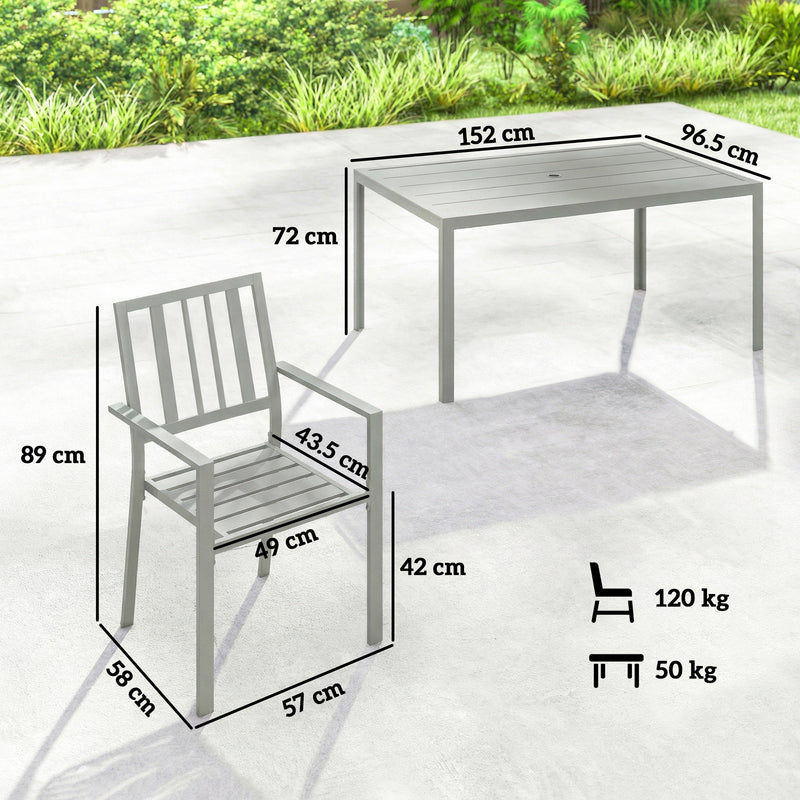 7-piece steel dining set – image 3