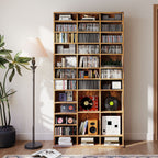 CD Storage Unit with Adjustable Shelves, 102 x 195 cm, Rustic Brown