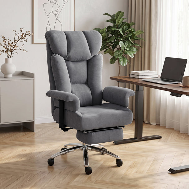 HOMCOM Big and Tall Office Chair, 250 kg Heavy Duty Executive Desk Chair with Adjustable Armrests and High Back, Dark – view 2