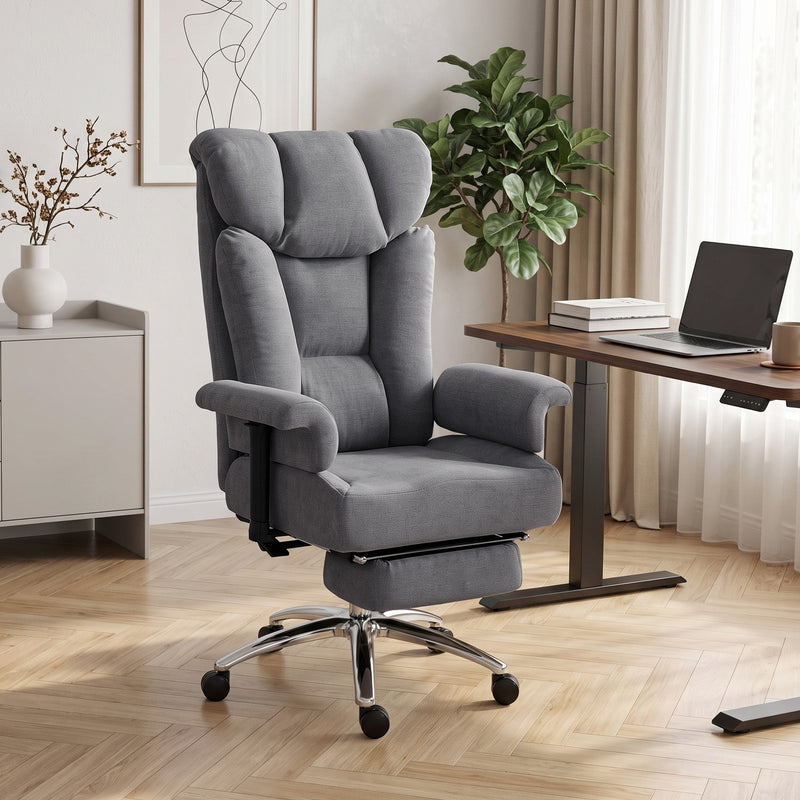 HOMCOM Big and Tall Office Chair, 250 kg Heavy Duty Executive Desk Chair with Adjustable Armrests and High Back, Dark – view 2