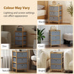 HOMCOM Chest of Drawers, 3 Fabric Drawers Narrow Dresser with Bamboo Frame, Light Grey – view 9