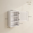 40 cm louvred bathroom wall cabinet in white – image 3