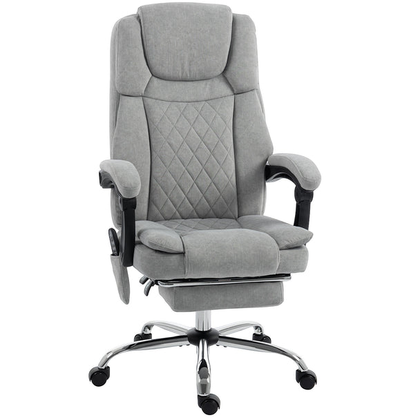 HOMCOM Office Chair with 6-Point Vibration Massage and Heat, Executive Computer Desk Chair with High Back, Reclining