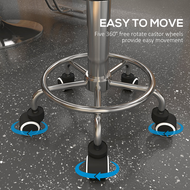 Brown round rolling stool – image 7