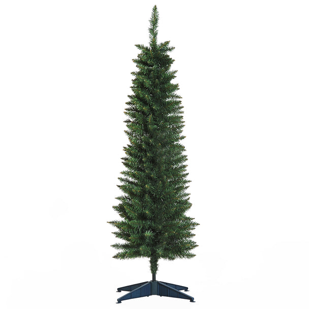 5ft unlit green pencil slim artificial Christmas tree with a narrow cone shape