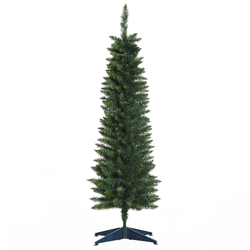5ft unlit green pencil slim artificial Christmas tree with a narrow cone shape
