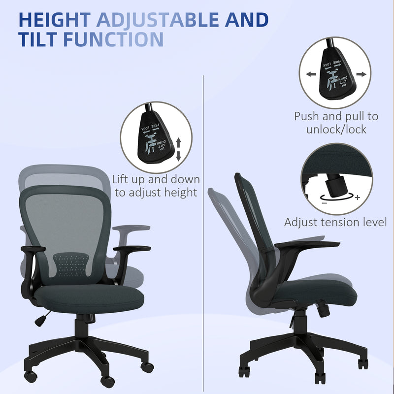 Charcoal grey mesh office chair – image 4