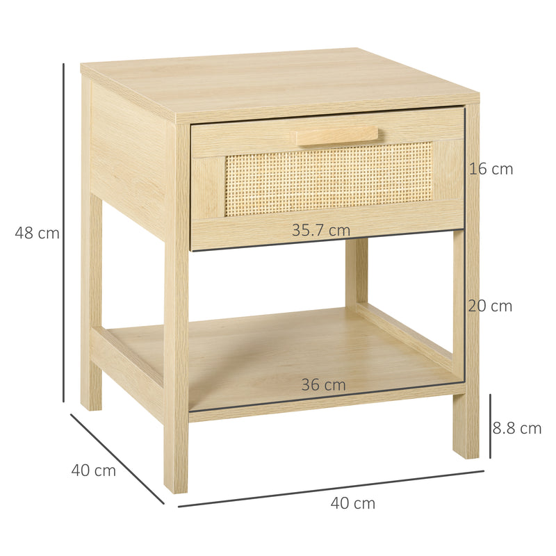 Rattan drawer bedside table – image 3