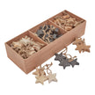 Pack of 90 wooden star decorations in their box