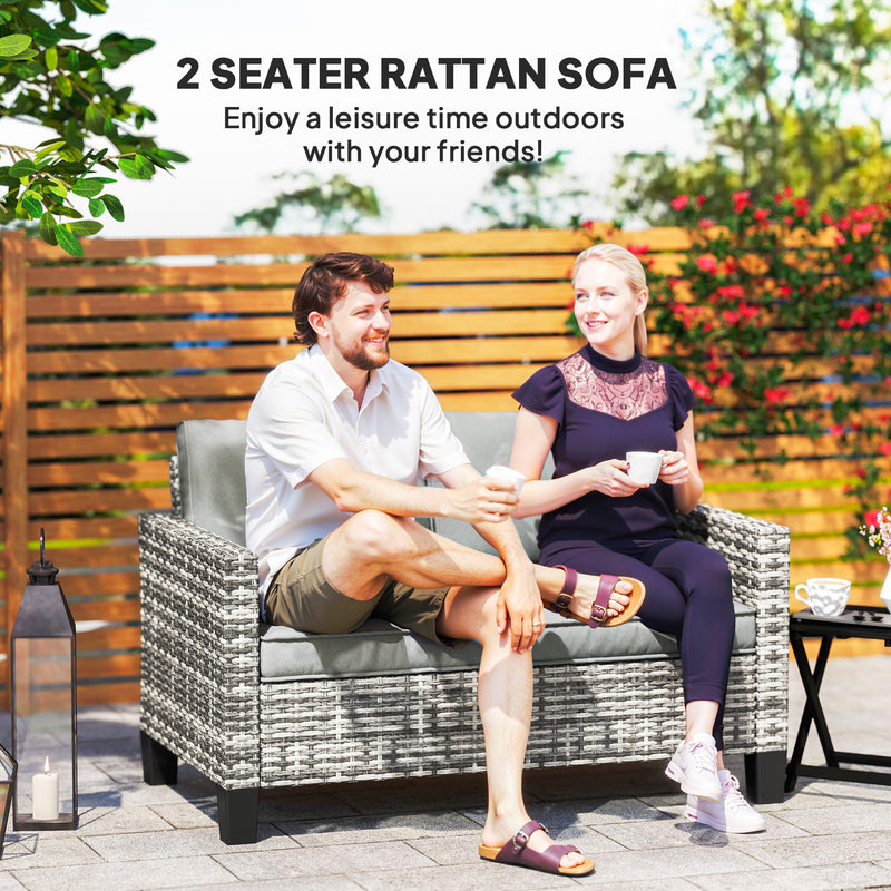 2-seater rattan garden sofa – image 4
