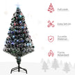 HOMCOM 4ft Artificial Prelit Christmas Tree, Snow Xmas Tree with Colourful LED Lighting Fiber Optics, Green White – view 6