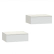 Set of 2 white high gloss floating bedside tables with handle-free drawers