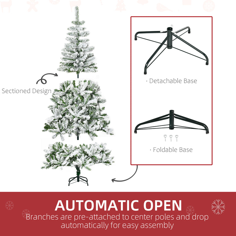 6ft snow-flocked pine Christmas tree – image 6