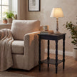 Pella Wooden Table Lamp with Linen Shade – 38cm, styled room view