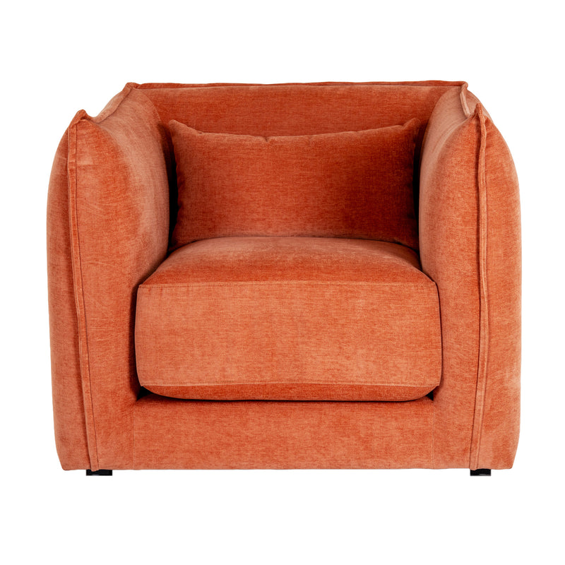 Pembroke orange armchair from the front