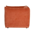 side view of the burnt orange armchair