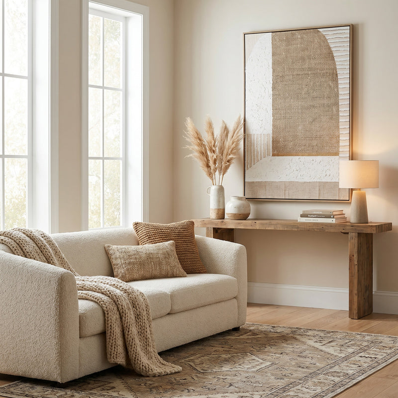 Petra Hand-Painted Framed Canvas – 80 × 120cm, product view
