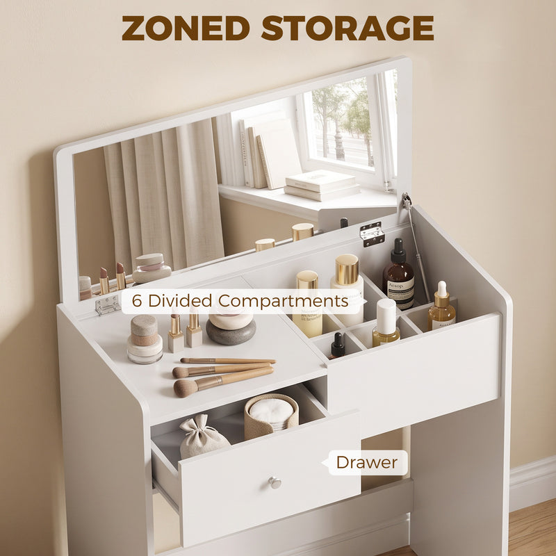 Flip-top dressing table with stool – image 6