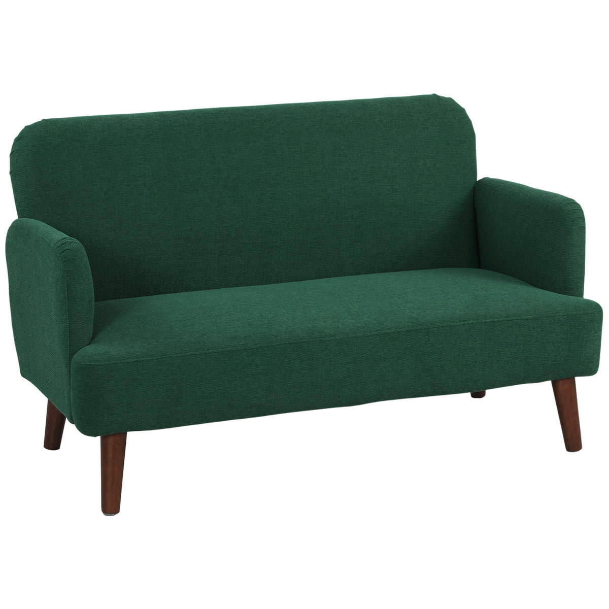 130 cm Velvet 2-Seater Sofa with 21 cm Padded Seat – Dark Green