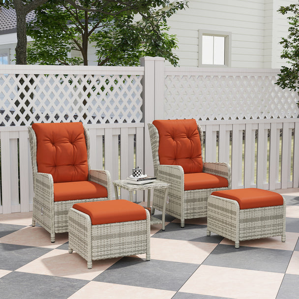 Reclining rattan bistro set – image 2