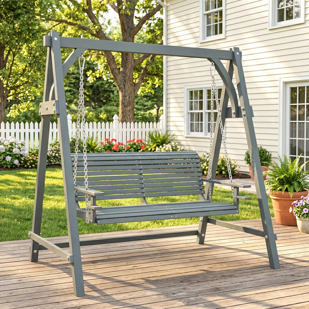 Wooden garden swing – image 2