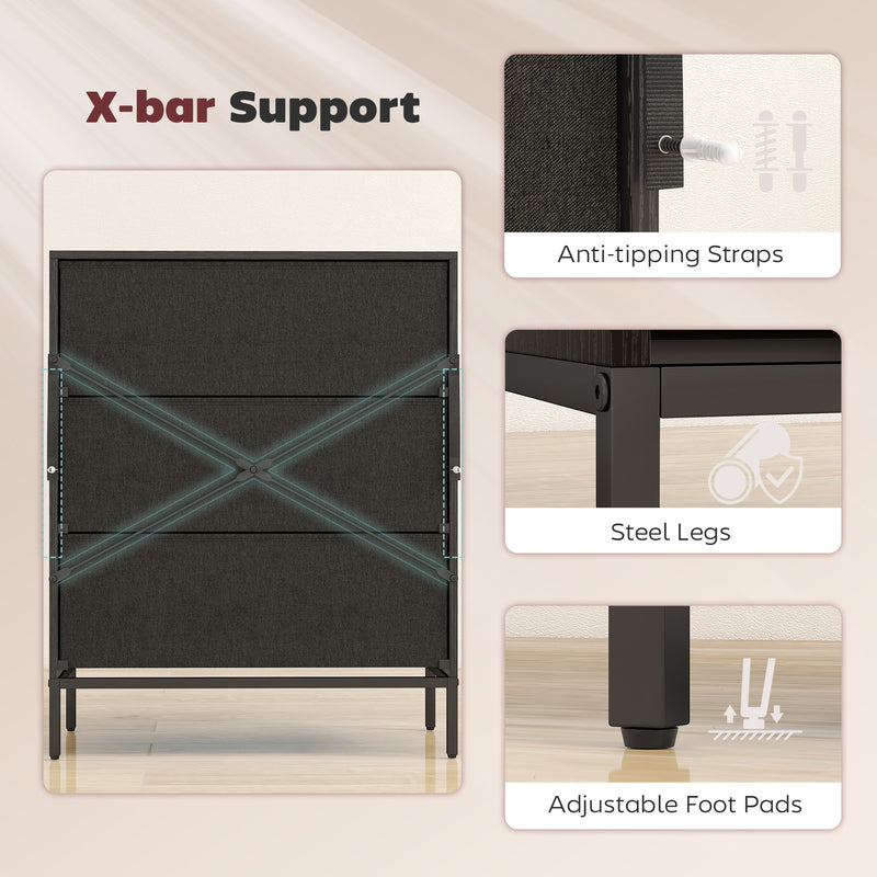 3-drawer fabric chest of drawers – image 7