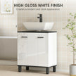 High gloss white and grey under sink cabinet – image 6