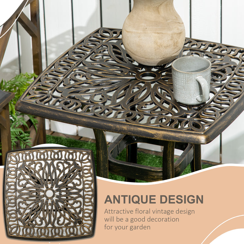 Bronze square side table – image 4