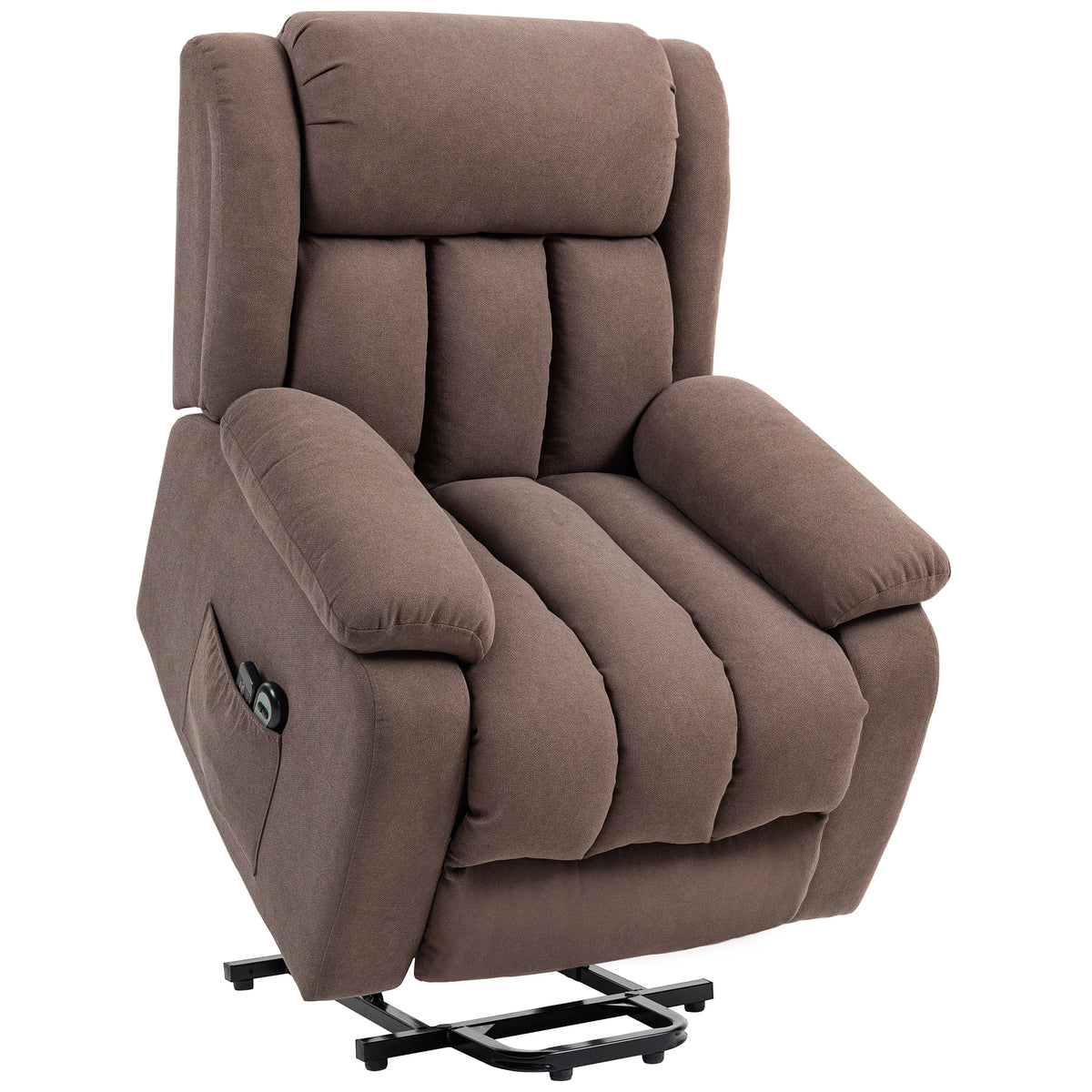 Power Lift Massage Recliner with Footrest & Remote – Dark Brown