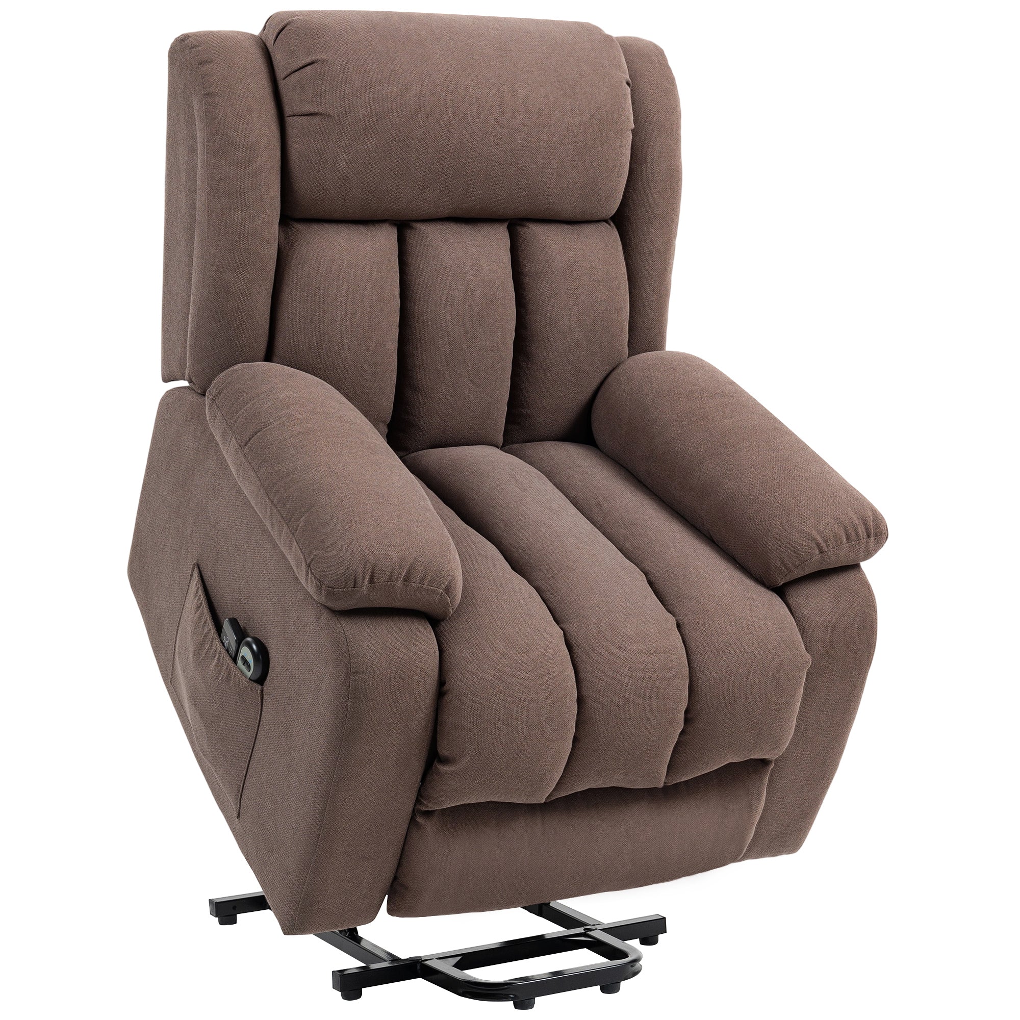 Power Lift Recliner Chair with Vibration Massage, Lift Chair for Elderly with Footrest, Remote, Side Pocket, Dark Brown