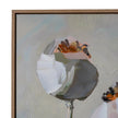 Poppy Heads hand-painted framed canvas, detail view 3