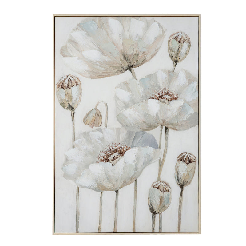Poppy Stems Hand-Painted Framed Canvas – 82.5 × 122.5cm, product view