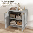 HOMCOM Sideboard Buffet Cabinet, Modern Kitchen Storage Cabinet with Adjustable Shelf and Metal Legs, Grey – view 4