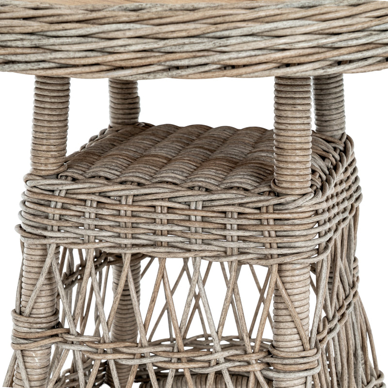 Close-up of the open lattice weave on the base