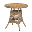 Provence round woven bistro table with a wooden top