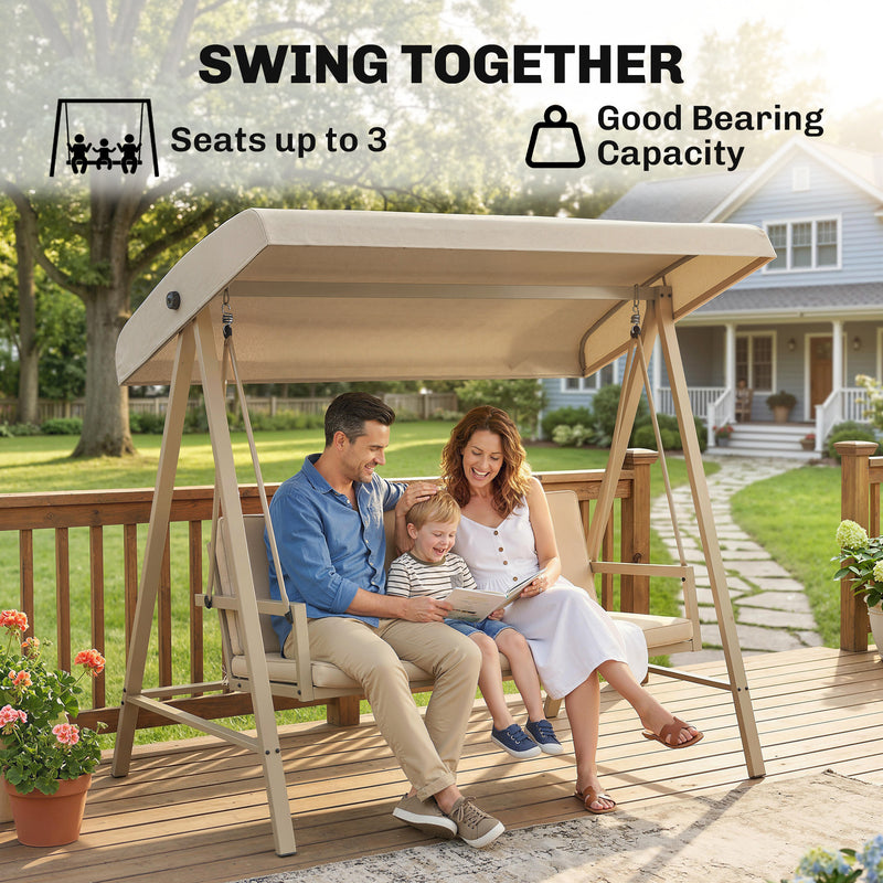 Beige 3-seater swing seat – image 5