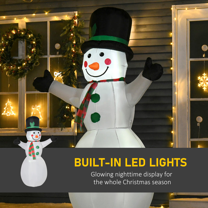LED lighting on the 6.5ft snowman Christmas inflatable