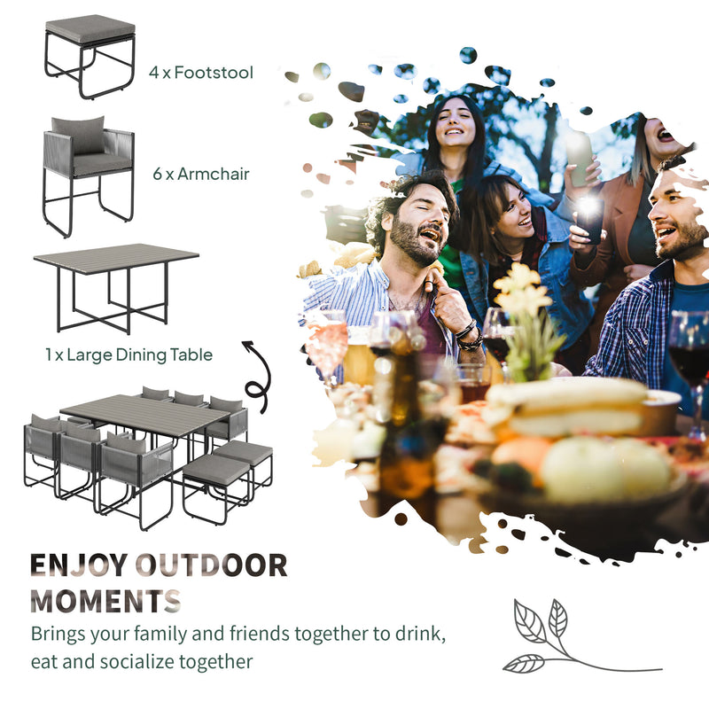10-seater rattan cube dining set – image 4