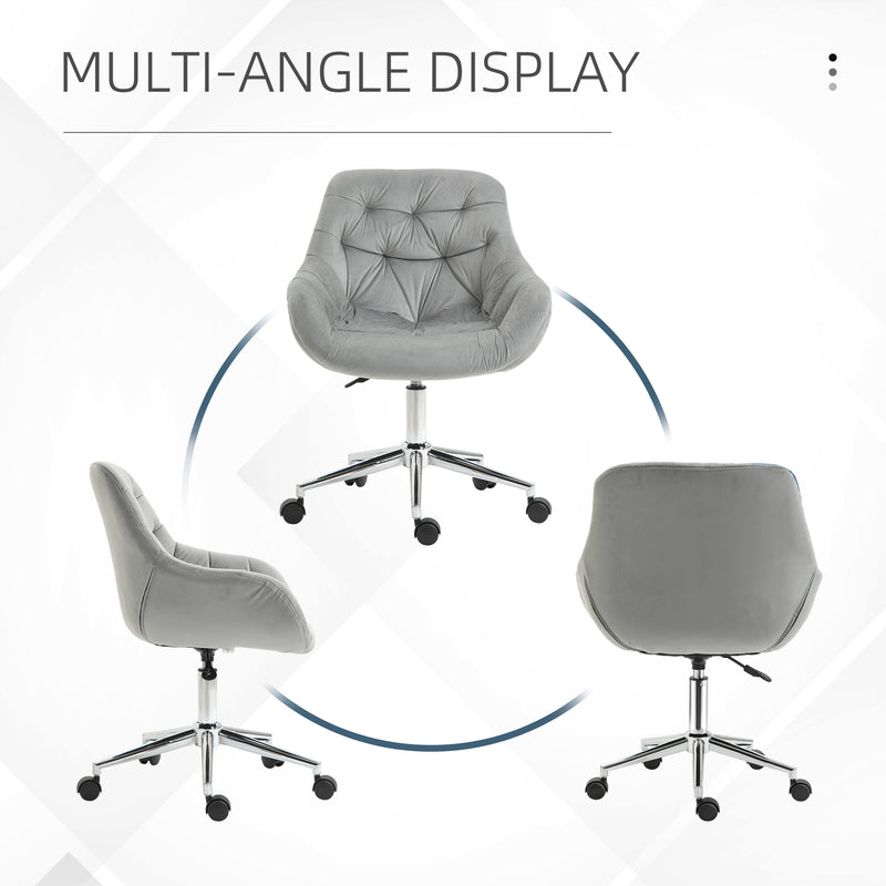 Button-tufted velvet desk chair – image 7